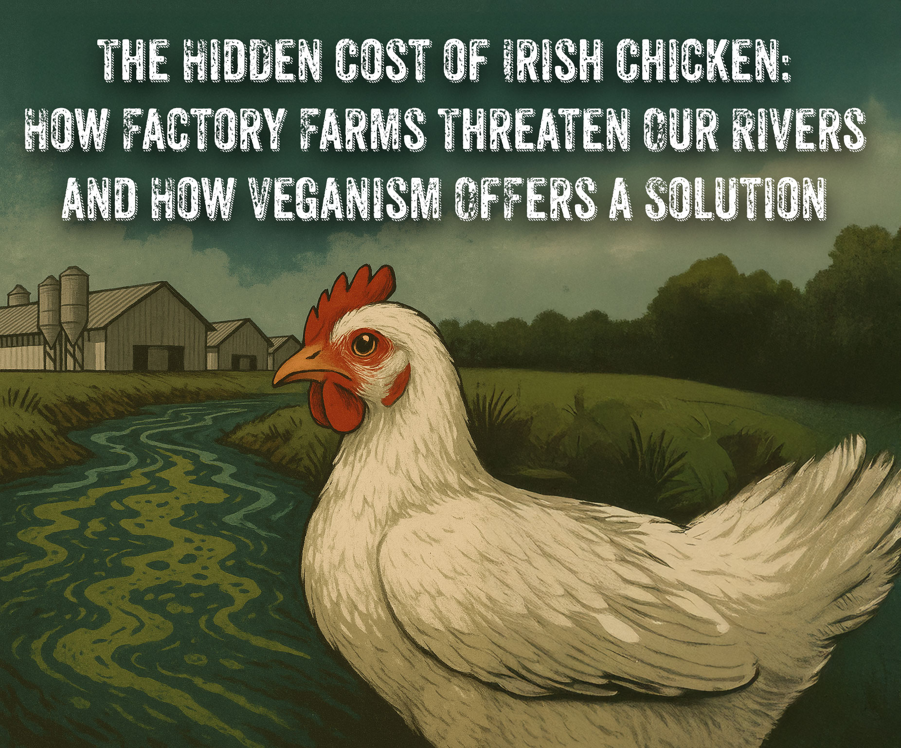 The Hidden Cost of Irish Chicken: How Factory Farms Threaten Our Rivers — And How Veganism Offers a Solution